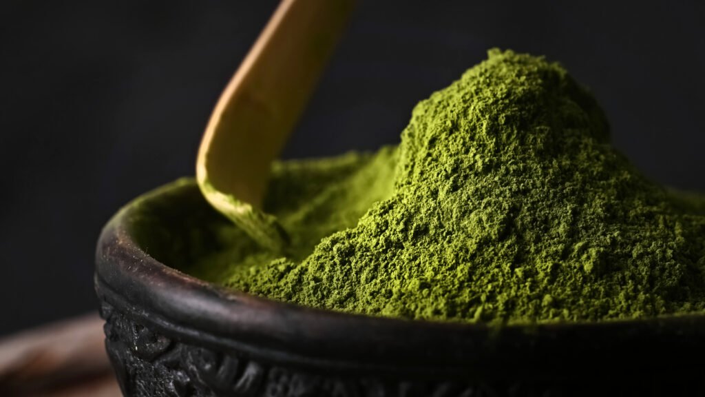 Moringa powder in a bowl